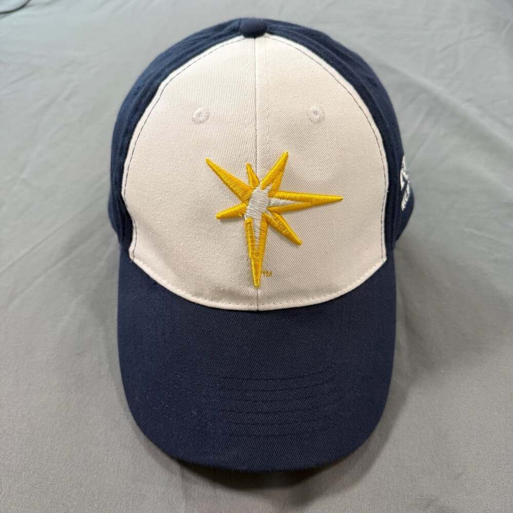 Tampa Bay Rays Member Baseball Cap Navy White Strapback Embroidered